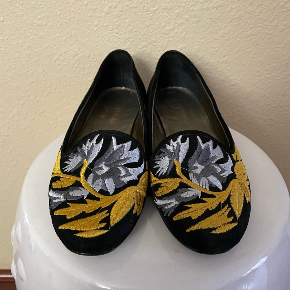 Nila & Nila‎ Embroidered Mules Slippers Flats Italy Women's Sz EU 39 US 8.5 B35